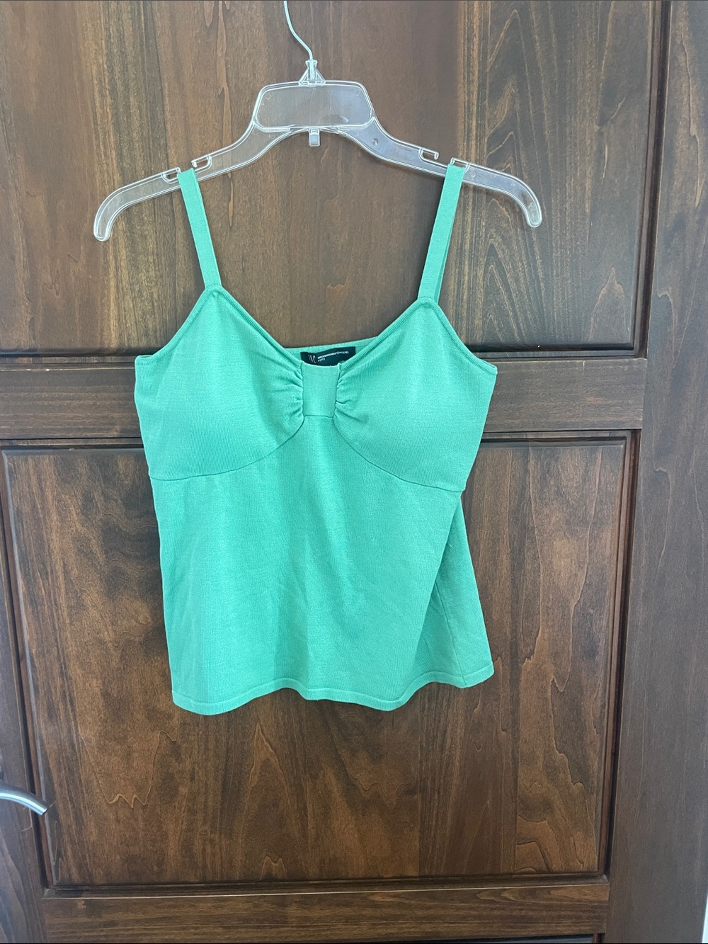 INC International Concepts Emerald Green Knit Camisole with Front Knot